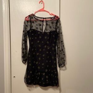 NWOT BB Dakota minu black & gold star dress sz 4